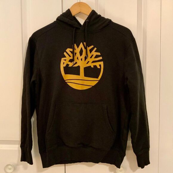Timberland Black Tree Logo Regular Fit Hoodie Sweatshirt Medium - Picture 1 of 11